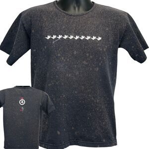 Vintage Origami Paper Crane Orizuru T Shirt Mens Medium Japanese Art 90s Black